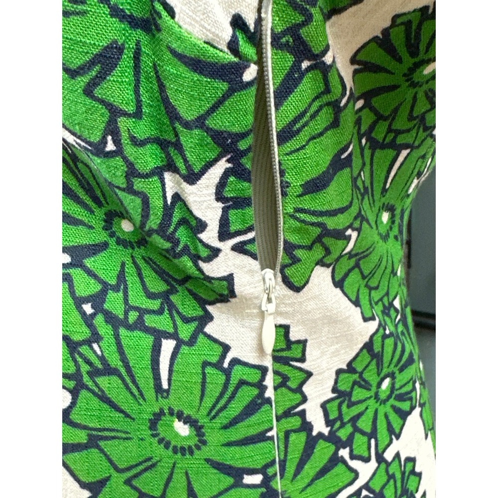 Porridge Clothing Green Floral Mini Dress Linen Blend Cottagecore Size S - Picture 11 of 12